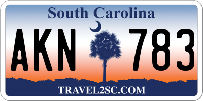 SC license plate AKN783
