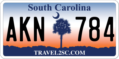 SC license plate AKN784