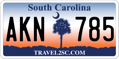 SC license plate AKN785