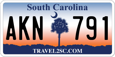 SC license plate AKN791