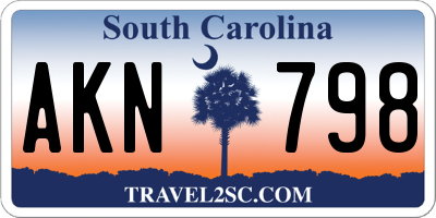 SC license plate AKN798