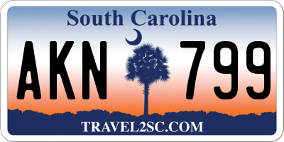 SC license plate AKN799