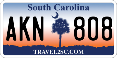 SC license plate AKN808