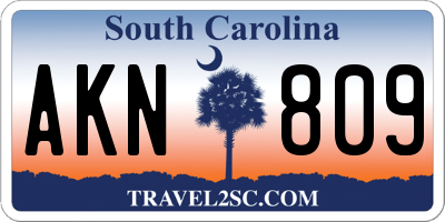 SC license plate AKN809