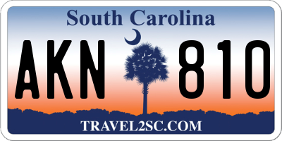 SC license plate AKN810