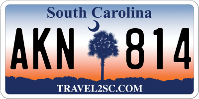 SC license plate AKN814