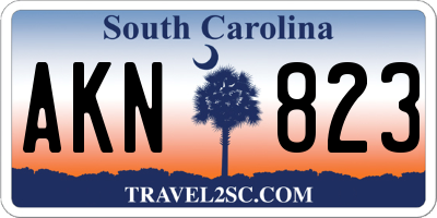 SC license plate AKN823