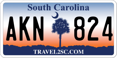 SC license plate AKN824