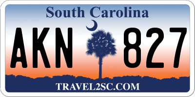 SC license plate AKN827