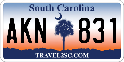 SC license plate AKN831