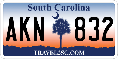 SC license plate AKN832