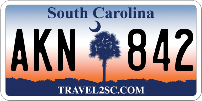 SC license plate AKN842