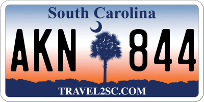 SC license plate AKN844