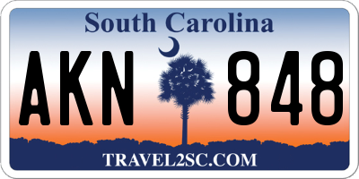 SC license plate AKN848