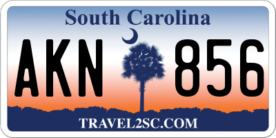 SC license plate AKN856