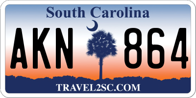 SC license plate AKN864