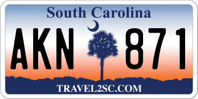 SC license plate AKN871