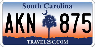 SC license plate AKN875