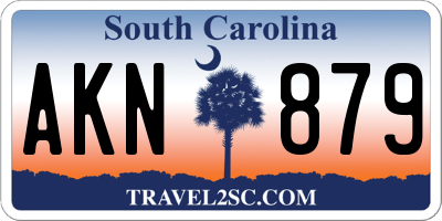 SC license plate AKN879