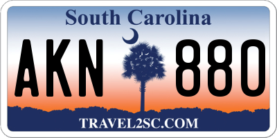 SC license plate AKN880