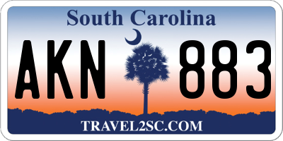 SC license plate AKN883