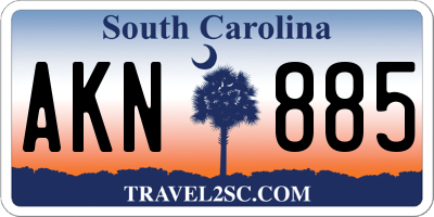 SC license plate AKN885