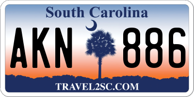 SC license plate AKN886