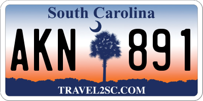 SC license plate AKN891