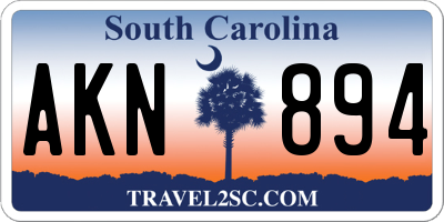SC license plate AKN894