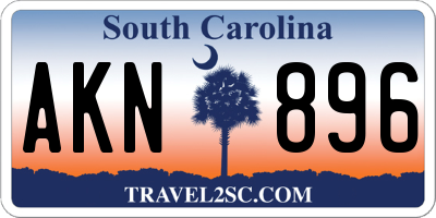 SC license plate AKN896