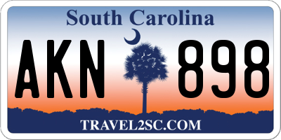 SC license plate AKN898