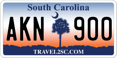 SC license plate AKN900