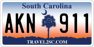 SC license plate AKN911