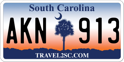 SC license plate AKN913