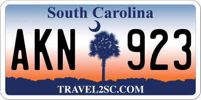 SC license plate AKN923
