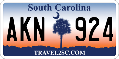 SC license plate AKN924