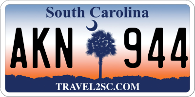 SC license plate AKN944