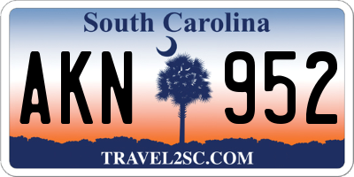 SC license plate AKN952