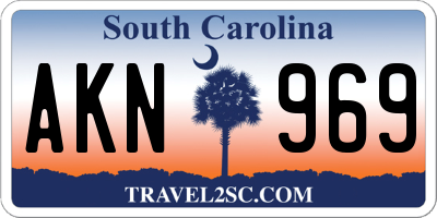 SC license plate AKN969