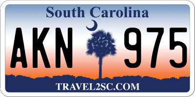 SC license plate AKN975