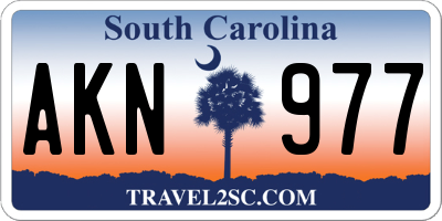 SC license plate AKN977