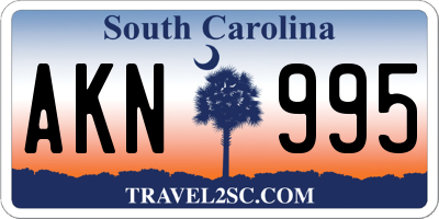 SC license plate AKN995