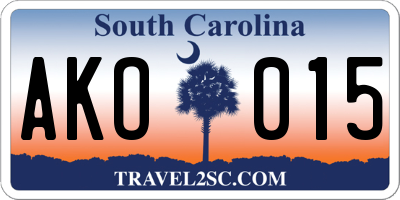 SC license plate AKO015