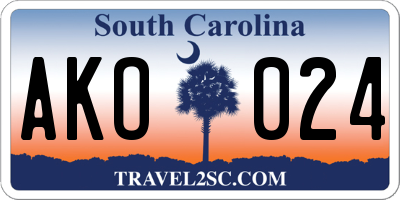 SC license plate AKO024