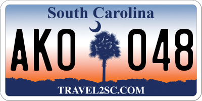 SC license plate AKO048