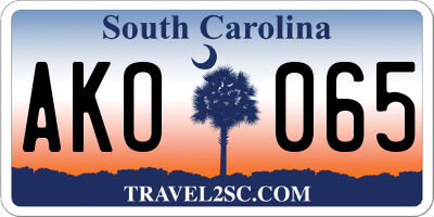 SC license plate AKO065
