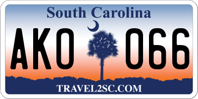SC license plate AKO066