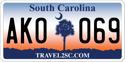 SC license plate AKO069