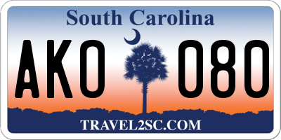 SC license plate AKO080