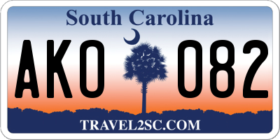 SC license plate AKO082